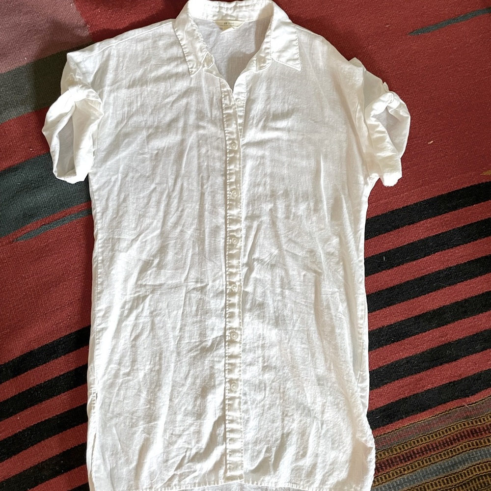H&M long linen blend shirt or beach cover-up